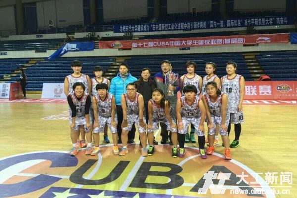 大工女篮全体队员和领队及教练合影